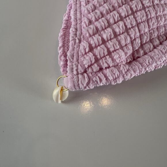 Seamolly Baby Pink Size XS Bathing Suit Textured Bikini Shell Detail Triangle - Picture 14 of 16